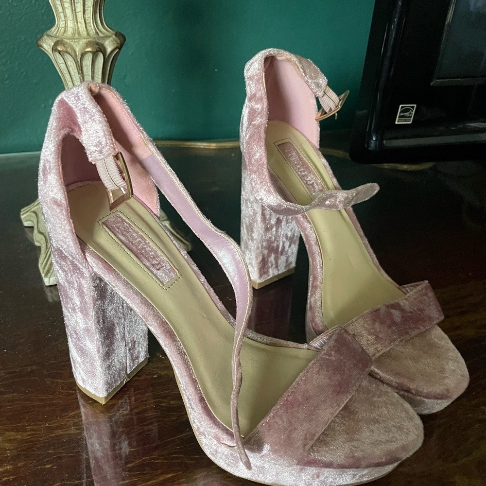 Pink Velvet Heels - Picture 3 of 3